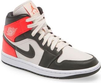 Nike Jordan Air Jordan 1 Mid SE Sneaker in Light Orewood Brown/Newsprint at Nordstrom, Size 7