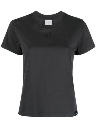 Courr&egrave;ges Grey Logo Cotton T-shirt