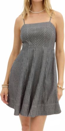 Entro Pinstripe Mini Dress In Black