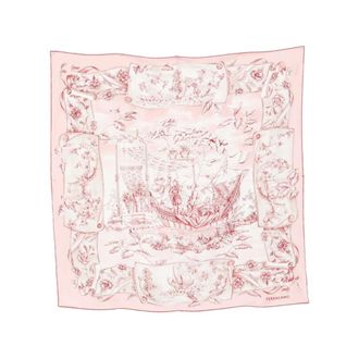Ferragamo Silky Scarves, female, Pink, Size: ONE SIZE Floral-print Silk Scarf