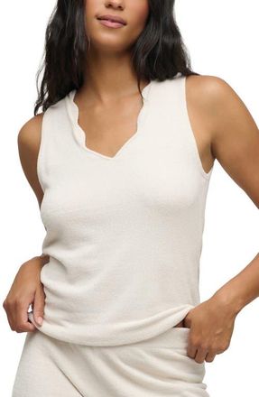 Barefoot Dreams CozyChic Ultra Lite Scallop Tank in Sand Dune at Nordstrom, Size X-Large