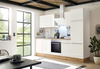Respekta Cucina Blocco Cucina Blocco Cucina Marleen Premium 280 Cm Bianco Artigianale Rovere Respecta