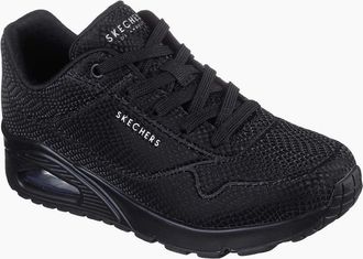 Skechers Womens UNO Shiny Scale Womens Trainers - Black - Size: 4