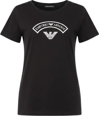 Emporio Armani T-Shirt 164340 Logomania - Dames - T-shirts - Zwart - XS - Katoen - Tops