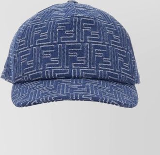 Fendi denim logo-pattern baseball cap