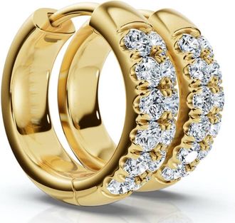 Pompeii3 5/8Ct Diamond Hoops 14k Gold Earrings Lab Grown 1/2 tall