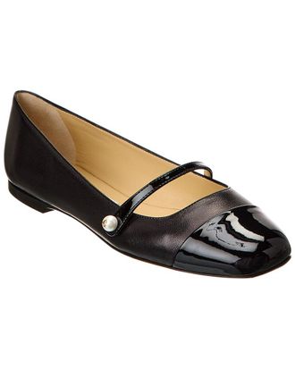 Jimmy Choo London Elisa Leather & Patent Flat