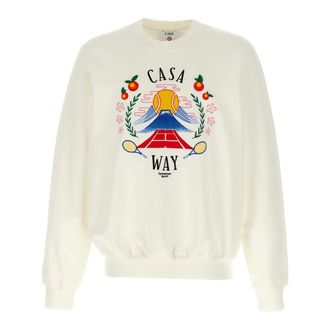 Casablanca Hoodies & sweatvesten, Heren, Wit, XL, Katoen, Mountain Cotton Sweatshirt