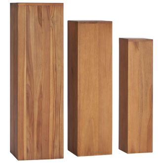 vidaXL Soportes Para Plantas 3 Piezas Madera Maciza De Teca Vidaxl