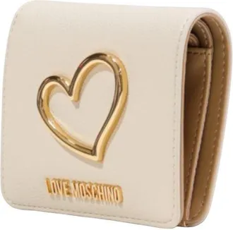 Love Moschino Gold Heart-Embellished Wallet - Beige