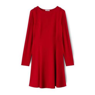 Motivi Jurk met A-lijn in Milano Steek - Dames - Korte kleedjes - Rood - XS - Nylon - Kleedjes