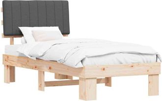 vidaXL Estructura De Cama Con Cabecera Tapizada Gris Oscuro Vidaxl