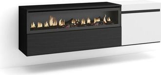 Skraut Home Skraut Home - Mueble Tv, Televisi&oacute;n, Muebles De Sal&oacute;n, Almacenaje, 150x45x35cm, Para Tv Hasta 65, Chimenea El&eacute;ctrica, Colgado, Suspendido, Estilo Mode