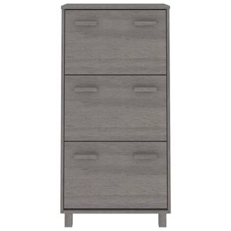 Berkfield Home Shoe Cabinet HAMAR Light Grey 59.5x35x117 cm Solid Wood Pine