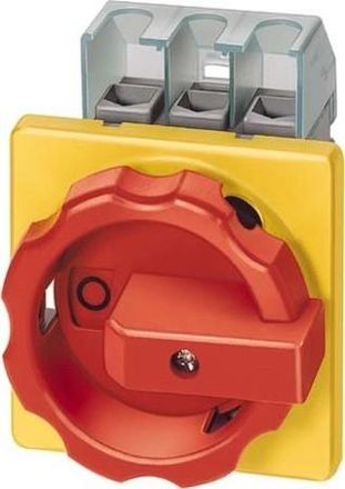 SIEMENS Interruptor Principal 3p 32a 11.5kw Ac23a 400v Para Montaje En Panel, Perilla Negra, Orificio Central De 22.5 Mm 3ld2254-0tk51