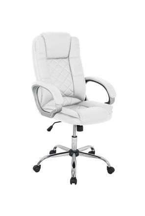 Pondecor Interiorismo Silla de oficina ergon&oacute;mica con respaldo alto color blanco
