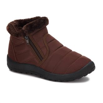 Andrea Womens Winter Fur Booties In Brown