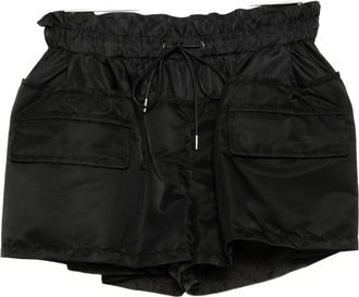 sacai ruched-waist shorts - Black