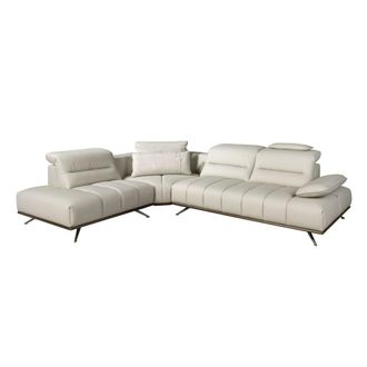 Angel Cerd&aacute; Sof&aacute; chaise longue izquierda piel gris claro