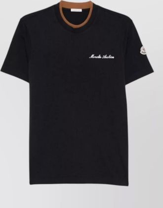 Moncler short sleeve t shirt contrast collar
