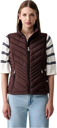 DKNY Gewatteerd Vest - Dames - Bodywarmers - Bruin - L - Jassen