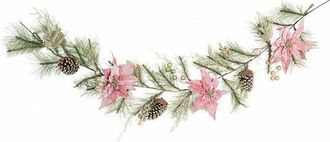 BIZZOTTO 3x Boa Annabel Poinsettia Rosa H180