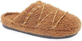 Moon Boot Teddy Water Repellent Scuff Slipper in Cognac at Nordstrom, Size 35
