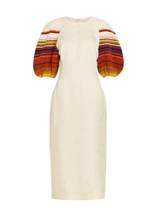 Gabriela Hearst Nomo Striped-knit Linen Midi Dress - Ivory - 42 (UK10 / S)