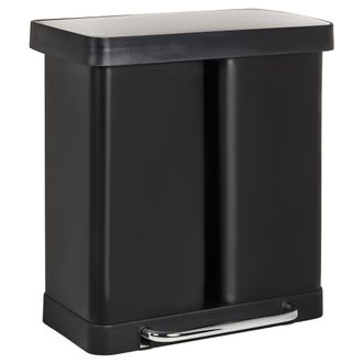 Beliani Beliani - Cubo De Basura Doble Moderno Con Pedal Y Tapa Para Cocina Material Sint&eacute;tico De Hierro Recubierto De Polvo Reciclable A Prueba De Huellas Da