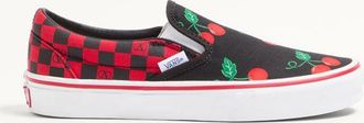Valentino Garavani Valentino Garavani and Vans Slip-On Fabric Trainer with Maxi Cherryfic Print and VLogo Checkerboard Print Wo