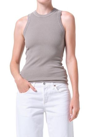 A Gold E Leigh Rib Racerback Tank in Drab Military at Nordstrom, Size X-Large