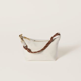 Miu Miu Gabardine Pouch, Woman, Plaster White/chalk White