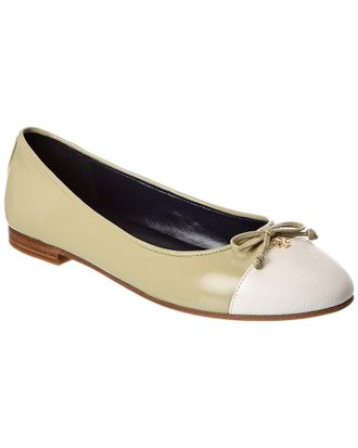 Tory Burch Cap-Toe Leather Ballet Flat