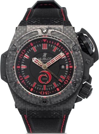 Hublot pre-owned Big Bang King Power Alinghi 48mm - men - Carbon/Rubber - One Size - Black