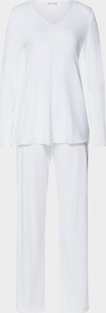 Hanro Silk-Trim Mercerized Cotton Pajama Set