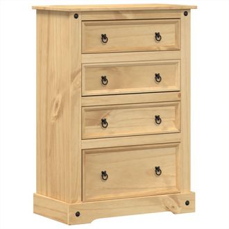 vidaXL C&oacute;moda Cajonera Corona Madera Maciza De Pino 80x43x114 Cm Vidaxl