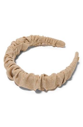 Lele Sadoughi Kelly Metallic Knit Ruched Headband in Gold at Nordstrom