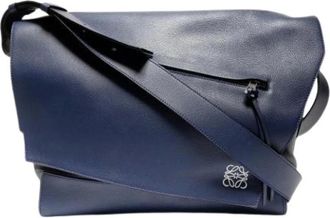Loewe Pre-owned Cross Body Bags, female, Blue, Size: ONE SIZE Pre-owned Messenger Shoulder Bag