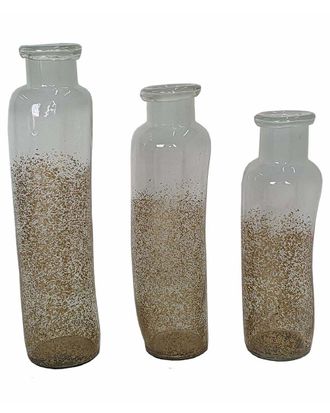 A&B Home Discontinued A&B Home Mitchell Glass Bottles, Set Of 3