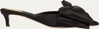 Valentino Garavani 45mm Yolande Satin Bow Mule Pumps