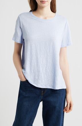 Eileen Fisher Organic Linen Crewneck T-Shirt in Arybl at Nordstrom, Size X-Large