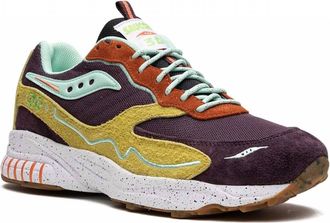 Saucony Mens 3D Grid Hurricane Trailian Low Top Sneakers In Brown/mustard