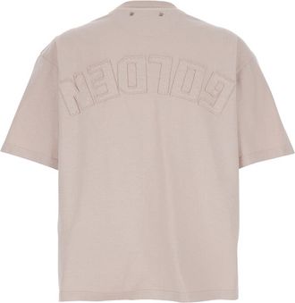 Golden Goose Womens Crew Neck T-Shirt With Maxi Logo Pink Cotton T-Shirts & Jerseys