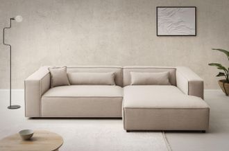 LeGer Home by Lena Gercke Ecksofa »PIARA XXL, Big-Sofa, Cord, Leinenoptik o. Strukturstoff, L-Form« wahlweise Ottomane rechts/links, Kedernaht, extra tiefe Sitzfläche