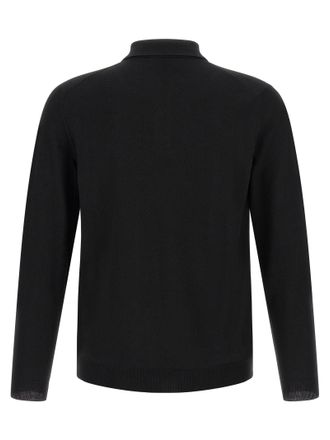 Zanone Wool Blend Polo - Black
