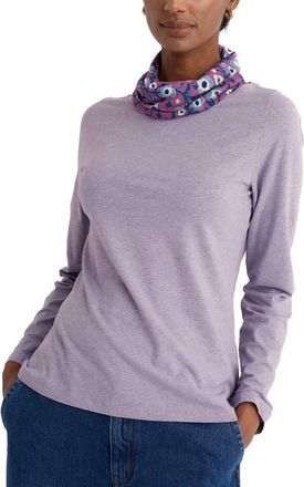 Seasalt Cornwall Easel Long Sleeve Stretch Organic Cotton Top in Grape Thistle at Nordstrom, Size 10 Us