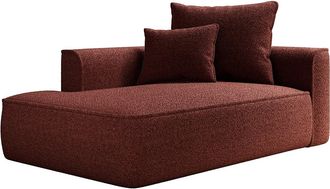 Vente-Unique Chaise longue izquierda en chenilla burdeos PINETA