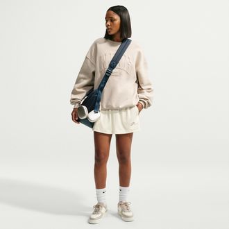 Nike Womens Nike Sportswear Mid-Rise Mesh Shorts in White | IU1956-133