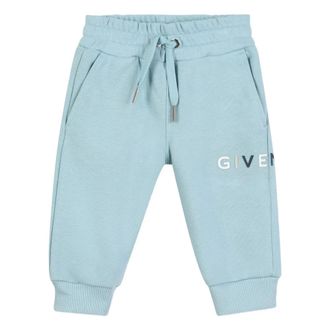 Givenchy Kids Blue Trousers with Logo Print - male - Givenchy - Sweatpants - Blue - 9 M - Kids
