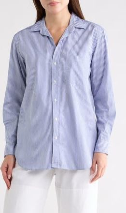 Frank & Eileen Stripe Cotton Button-Up Shirt in Blue White Stripe at Nordstrom Rack, Size Xx-Small
